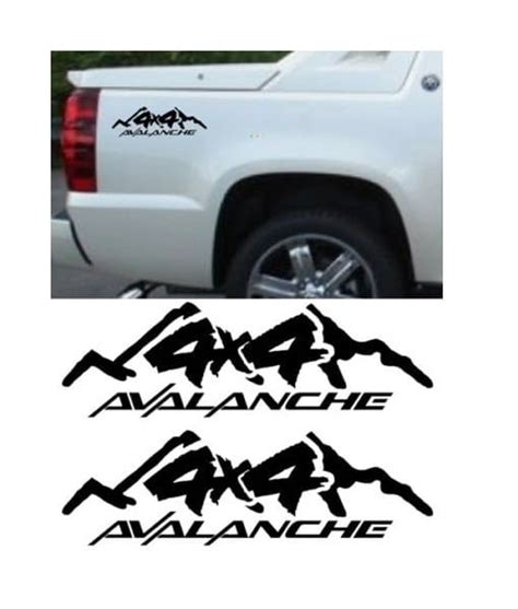 Chevy Chevrolet Avalanche bedside set of 2 Decal Sticker – Custom ...