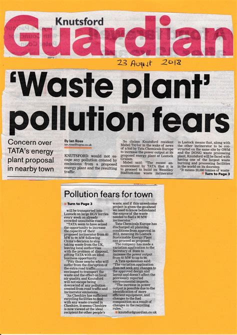 Knutsford Guardian picks up the story | Cheshire Anti Incinerator Network - [CHAIN]