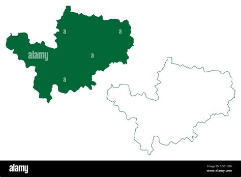 Ghaziabad district (Uttar Pradesh State, Republic of India) map vector illustration, scribble ...