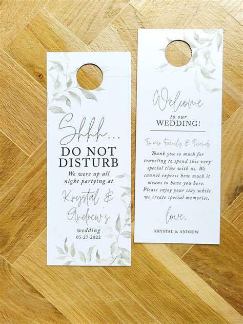 Sage Wedding Do Not Disturb Wedding Door Hangers, Classic Door Hangers ...