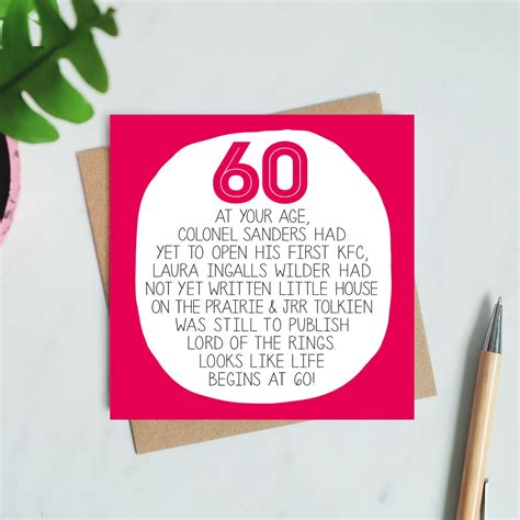 Funny 60th Birthday Card - Etsy Australia