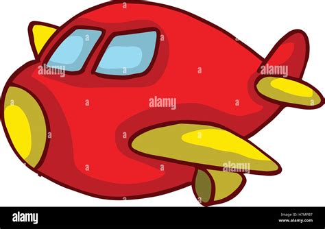 Avión rojo de dibujos animados para niños diseño ilustración vectorial ...