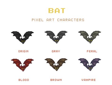 Pixel Art Kawaii Bat