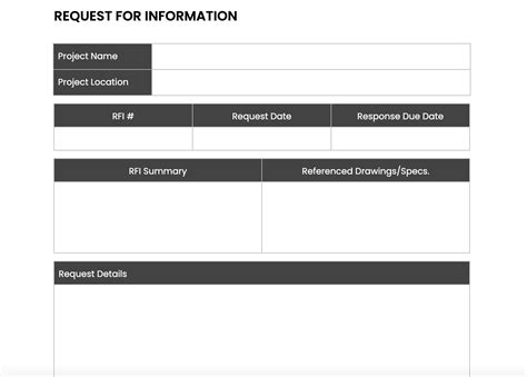 Standard Rfi Template