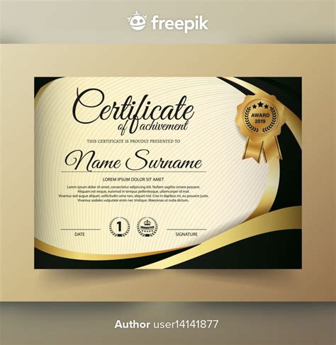 Premium Golden Black Certificate Template Design