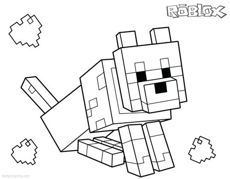 Minecraft Wolf Coloring Pages - Coloring Home