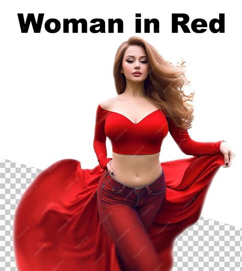 Premium PSD | A woman in red poster