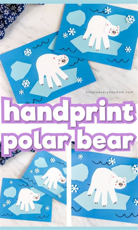 Polar bear handprint craft free template – Artofit