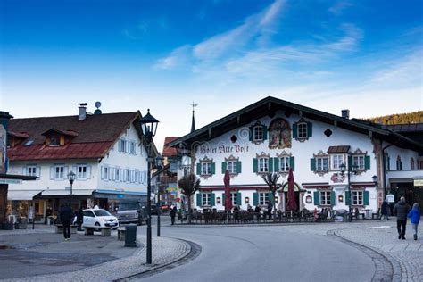 Few Tourists in Street Restaurants in Oberammergau, Germany Editorial Photography - Image of ...