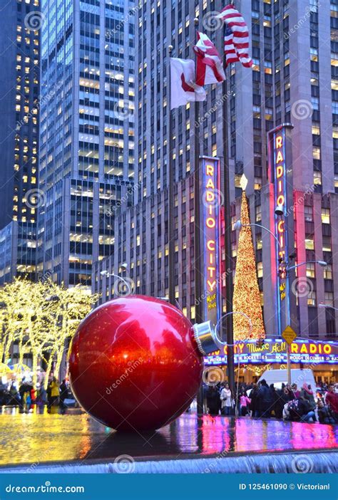 Giant Christmas Ornaments in New York City, USA. Editorial Image ...