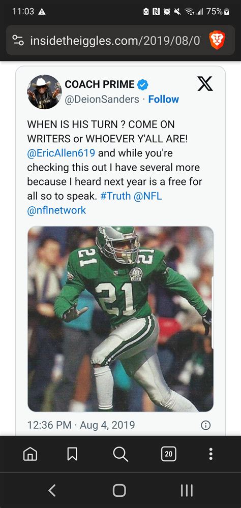 Why isn't Eric Allen in the hall of fame yet? : r/eagles