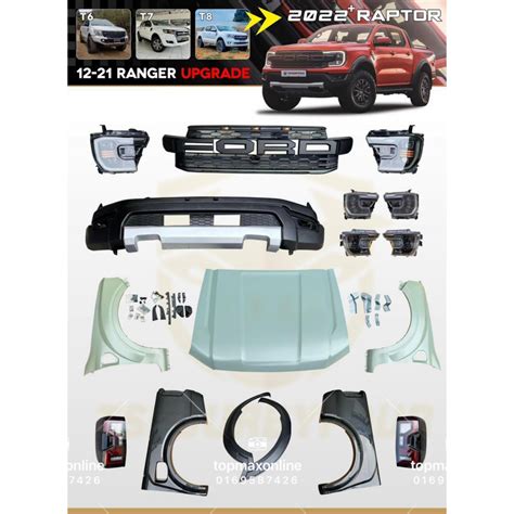 Ford Ranger T6 / T7 / T8 Convert To Next Generation Ford Ranger Mini Raptor Front n Rear Body ...