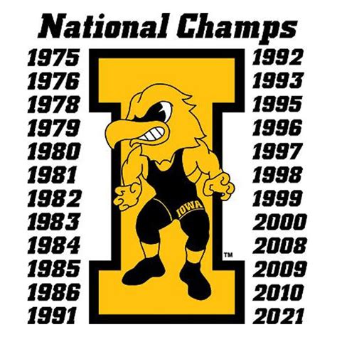 Iowa Hawkeyes Wrestling Champions Decal