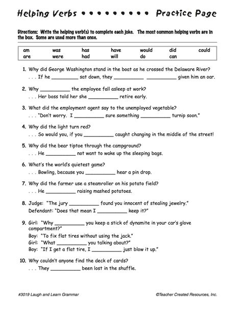 main verb and helping verb worksheet - actionverbs1 - Owens Crystal