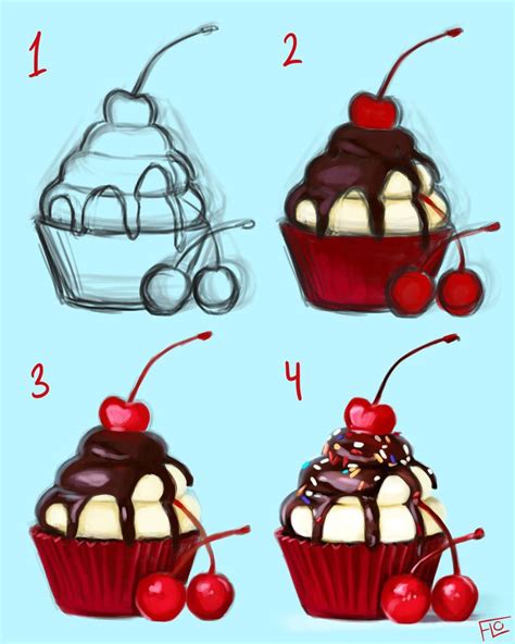 Step By Step Cupcake | Digital painting tutorials, Digital art tutorial ...