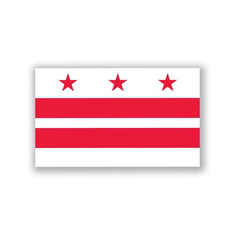 Washington DC City Flag Decal Sticker 5-inches by 3-inches - Etsy