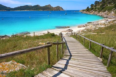 Islas Cies Islands Beach Turquoise Near Vigo Galicia Stock Photo - Image of nature, atlantic ...