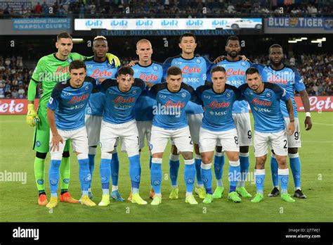 Players of SSC Napoli pose for the team soot during the Serie A match ...