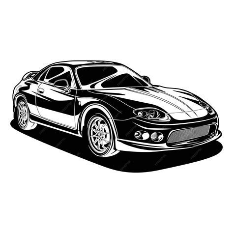 Premium Vector | Black and white car vector illustration for conceptual design