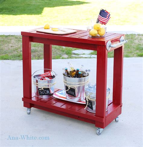 Simple Rolling Bar Cart | Ana White
