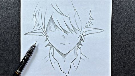 Anime elf drawing | how to sketch anime elf boy easy step-by-step - YouTube