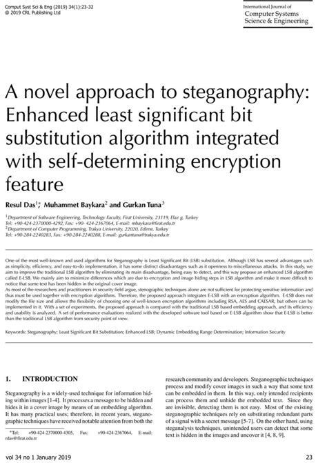 (PDF) A Novel Approach to Steganography: Enhanced Least Significant Bit ...