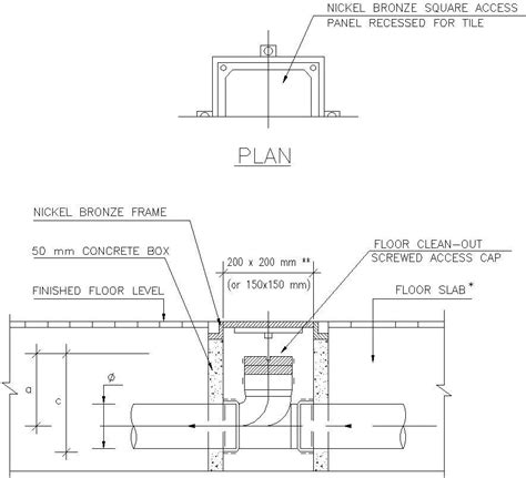 UPVC FLOOR CLEAN-OUT DETAIL IN AUTOCAD, DWG FILE. - Cadbull