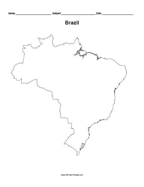 Brazil Outline Map – Free Printable