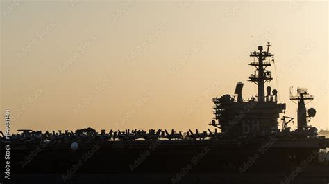 USS Nimitz Aircraft Carrier Stock Photo | Adobe Stock