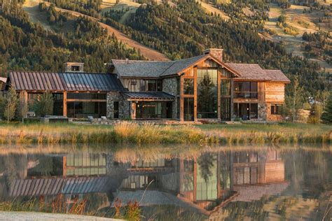 Delightful rustic home in Wyoming with a dramatic mountain backdrop ...