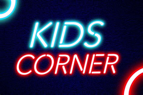 Kids Neon Light Vector Templates Graphic by TrueVector · Creative Fabrica