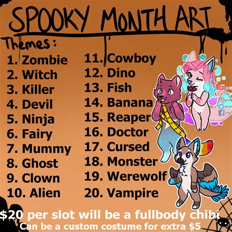 Spooky Month Art (Costume Themed) : r/furry