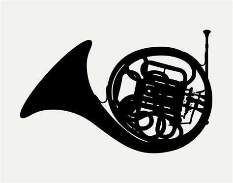 French Horn Silhouette, Horn Brass musical instrument 11511582 Vector Art at Vecteezy