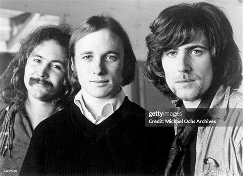 L-R David Crosby, Stephen stills and Graham Nash of the group Crosby ...