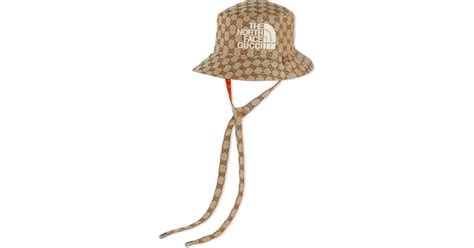 Gucci Cotton X The North Face Reversible Bucket Hat in Brown for Men - Lyst