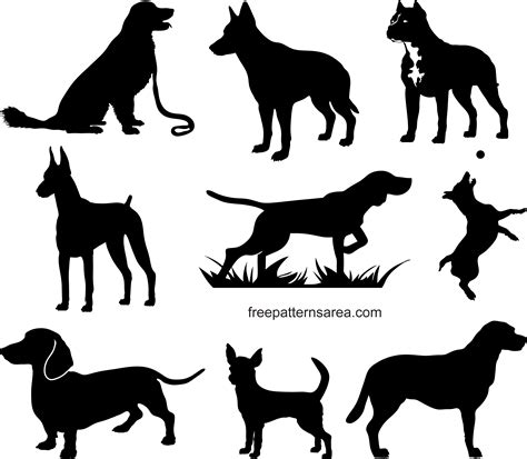 Free Dog Silhouette Vector Image Files - FreePatternsArea