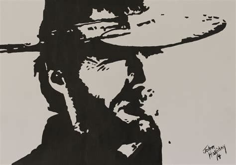 Clint Eastwood, acrylic on paper. | Silhouette art, Pop art painting, Robot wall art