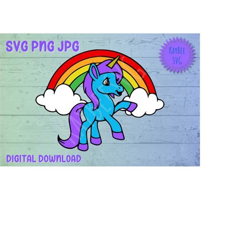 Unicorn with Rainbow SVG PNG JPG Clipart Digital Cut File Do - Inspire Uplift