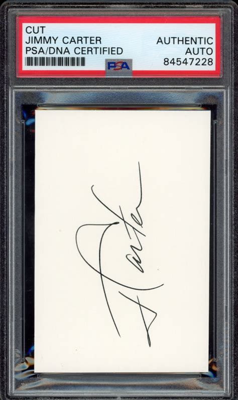 President Jimmy Carter Signed Cut Autograph (2.5x3.5) (PSA & DNA ...