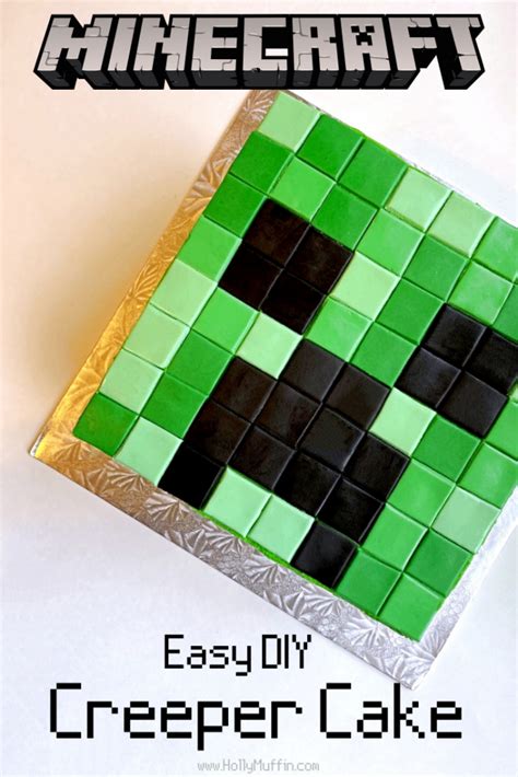 How to Make an Easy Minecraft Creeper Cake - Holly Muffin