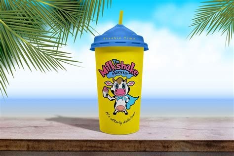 Free Disposable Milkshake Cup Mockup PSD - Designbolts