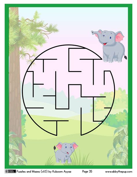 Help Baby Elephant Find Her Mom maze | Free Printable Puzzle Games