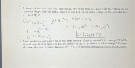 Solved 2. In terms of the resistance and capacitance, how | Chegg.com