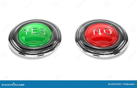 Yes and No Buttons are on White Background. Stock Illustration ...