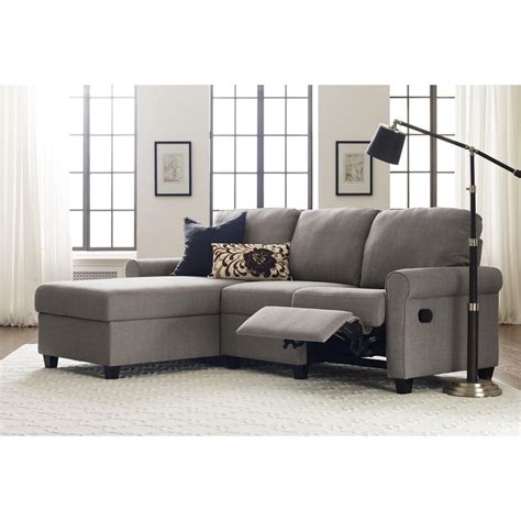 Serta Copenhagen Reclining Sectional with Left Storage Chaise - Gray ...