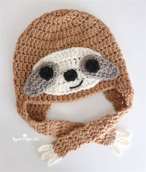 Crochet Sloth Hat - Repeat Crafter Me