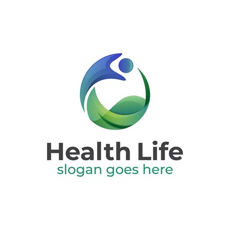 wellness center logo template, healthy life human with leaf logo design ...