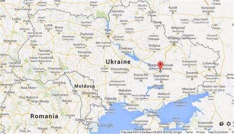 Dnipropetrovsk on Map of Ukraine