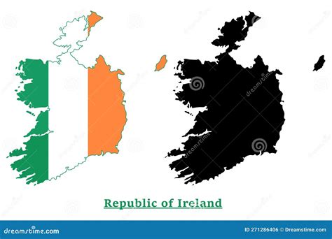 Republic of Ireland National Flag Map Design Stock Vector ...