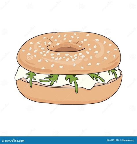 Fresh Bagel Isolated Cartoon Illustration | CartoonDealer.com #88087365